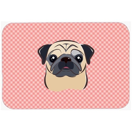 Carolines Treasures BB1262MP Checkerboard Pink Fawn Pug Mouse Pad; Hot Pad Or Trivet; 7.75 X 9.25 In.